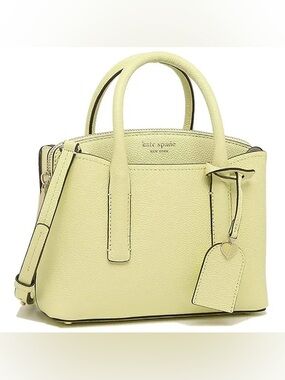kate spade  Margaux lemon sherbet pale yellow pebbled leather satchel